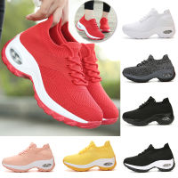 2021Women Tennis Shoes Breathable Light Sports Sneakers Air Cushion 5CM Height Increase Shoes Female Walking Jogging Sock Shoes