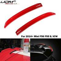 iJDM Brand New Sport Red/Carbon Fiber Pattern Style Black Color JCW Spoiler Extenstion Lip Fins for mini cooper F56 F55 S / JCW Mobile Accessories