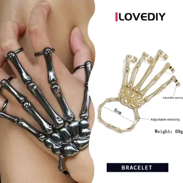 1pc Cool Punk Style Alloy Five Finger Chain Ring Bracelet For Women's  Birthday Party Rock Music Festival Outfit | SHEIN
