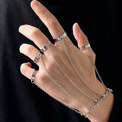 【JH】 European and cross-border best-selling bracelet fashion punk style creative finger one-piece ring detachable trendy accessories