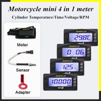 tachometer Motorcycles cylinder head temperature Voltmeter Time RPM Tachometer Norxi Mini 4 in 1 LED Digital Display Quad meter