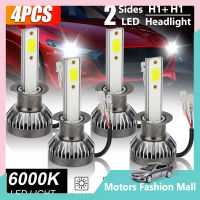 4ชิ้น H1 F2ไฟหน้ารถมอเตอร์ไซค์แบบ Led การเปลี่ยนแปลงหัวหลอดไฟไฟสูงต่ำ19200lm Ip68ขาวสว่าง6000K กันน้ำ