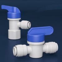 1/4" 3/8" OD Tube Tap Shut off Ball Valve POM Quick Fitting Connector Tee Elbow Reducer Aquarium RO Water Filter Reverse Osmosis Valves