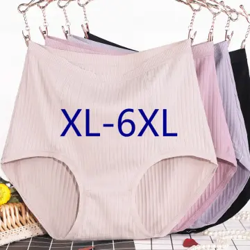 Always Bold] 3 PCS Mid Waist Cotton Panty For Women Plus Size Cotton Panty  Solid Color Big Lingerie