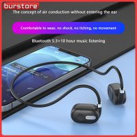 Burstore หูฟังเอียบัดไร้สายนำเสียงผ่านกระดูกหูฟังบลูทูธแนวคิดการนำกระดูกหูฟังสายคล้องคอหูฟังแบบแขวนที่หูแบบไม่ใส่ในหูหูฟังกีฬา HD ชุดหูฟังสเตอริโอหูฟังป้องกันเหงื่อ