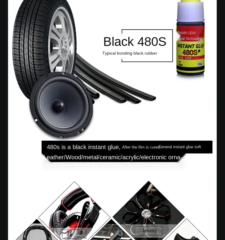 480s Black Strong Adhesive Car Rubber Repair Tire Glue Window Tire