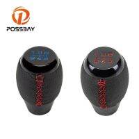 POSSBAY 5 Speed Level Leather Shift Knob Universal For TOYOTA VW Manual Gear Headball for Bmw Peugeot Honda Subaru Citroen