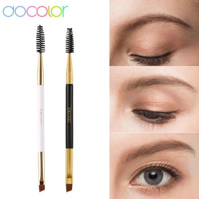 Docolor Double Head Makeup Eyebrow Brush Double Sided Blending Eye Eyebrow Flat Angled Make Up Brush Comb Double Ended Tool Makeup Brushes Sets