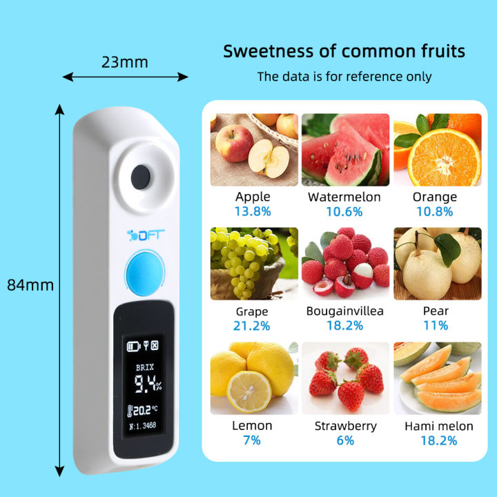 rcyago-เครื่องวัดน้ำตาลผลไม้บลูทูธ-เครื่องวัดน้ำตาลเข้มข้น0-32-วัดน้ำตาลสำหรับ-apple-น้ำมะนาว