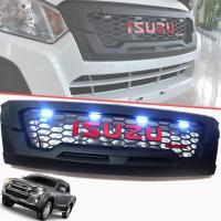 กระจังหน้า หน้ากระจัง รุ่น อิซูซุ ดีแม็กซ์ ISUZU D-MAX DMAX ปี 2015 - 2018 สีดำ โลโก้แดง ไฟขาว 4 จุด