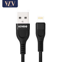 YLV สายชาร์จ 2A ชาร์จเร็ว Lightning สายแบบถัก สำหรับ iPhone ถ่ายโอนข้อมูลได้ ยาว 1 เมตร Flash Charging Data Cable