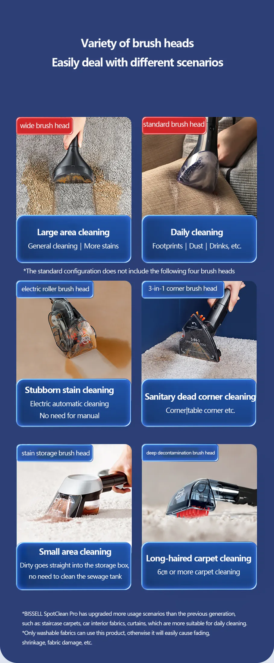 ใหม่ BISSELL SPOTCLEAN PRO ผ้าเครื่องทำความสะอาดโซฟาพรมเครื่องทำความ