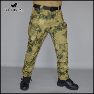FUGUINIAO กางเกงคาร์โก้กางเกงขายาวลายพรางกองกำลังพิเศษของกางเกงผู้ชายยุทธวิธีฤดูใบไม้ร่วงและฤดูหนาวกลางแจ้งขนแกะ IX7 Celana Training กางเกงแฟนซีทหาร