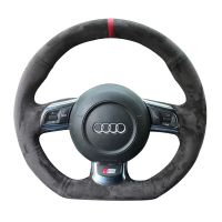 Non-Slip Black Suede DIY Car Steering Wheel Cover Braid For Audi TT TTS (8J) 2006-2014 A3 S3 (8P) Sportback R8 Car Accessories