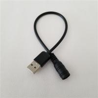 USB อะแดปเตอร์แปลงไฟตัวผู้เป็นตัวเมีย DC ขนาด5.5X2.1มม. สายสายชาร์จไฟสีดำ30ซม.