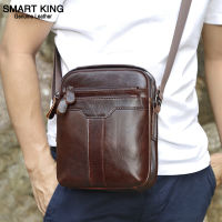 สมาร์ท King ใหม่ของแท้หนังวัวชาย Sling กระเป๋านักธุรกิจสะพายไหล่ Casual Man Crossbody กระเป๋าสะพาย