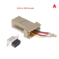 Royalbelley DB9 9ขา RS232ตัวผู้ตัวเมีย-RJ45ตัวเชื่อมอะแดปเตอร์ DB9สำหรับคอมพิวเตอร์