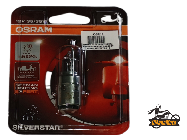 OSRAM - 12V 35/35W (B35) / BA20 SILVERSTAR HALOGEN BULB MOTORCYCLE ...