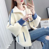 ﹉▩ Golf Autumn and Winter New Women 39;s Short Coat Mink Fleece Sweater Cardigan Women 39;s Korean Zipper Knitted Jacket Abrigo Mujer