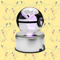 Pokemon Ball Decor Pokémon Go Pikachu ตัวเลขสัตว์ของเล่น Pokeball พร้อม Crysal LED Light Figurines สำหรับเด็กของขวัญเด็ก