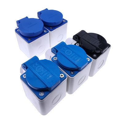 ● Multi-function outdoor waterproof socket industrial box EU socket copper contact body with Waterproof Cover and box connector