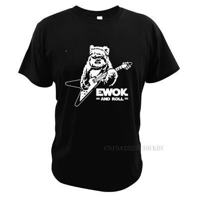 Ewok And Roll Guitar Novelty Short Sleeve ManS T-Shirts Cool Cartoon Printed Summer Breathable Eu Size 100% Cotton Men Tshirt