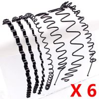 【CC】 6pcs Fashion Metal Hair Band for Men Wavy Hoop Headband Hairband Accessories Gifts