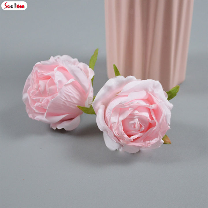 scottk-ดอกไม้ดอกกุหลาบปลอม10ชิ้นดอกไม้ปลอมดีไซน์เหมือนจริงสำหรับตกแต่งบ้านงานแต่งงานครบรอบปาร์ตี้