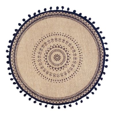 【CW】 NICEFurniture Mandala Round Placemat Boho Woven Macrame Fringe Tassels Table Resistant Cup Plate Dish Coaster