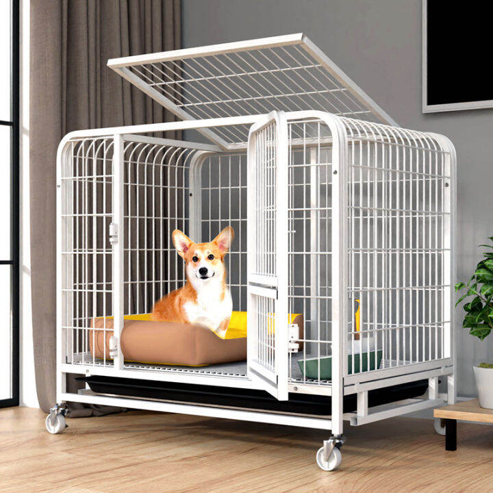 Square Dog Cage Strong Metal Heavy Duty Dog Cage With Four Wheels Bold