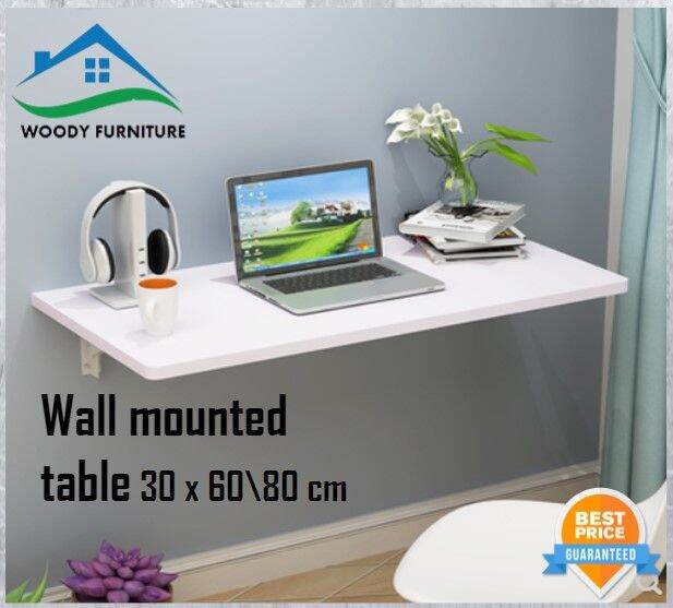 DIY set 30cm x 60\80cm Wall Mounted table Wall hanging shelf foldable