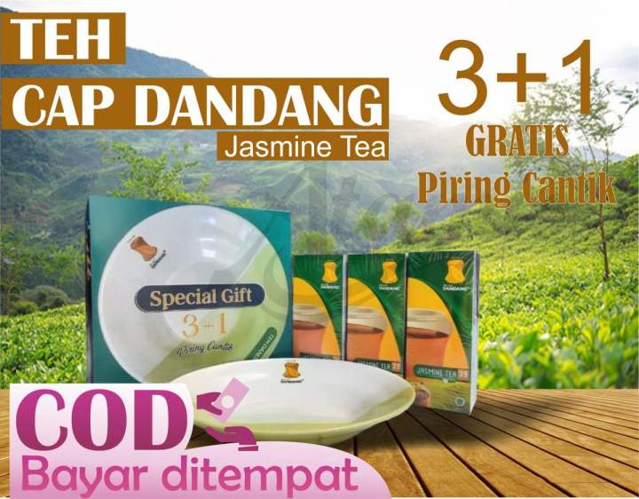 Gratis Piring Teh Cap Dandang Teh Dandang Jasmine Tea Celup 25 Tea Bag Teh Celup Rasa 0821