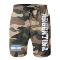 Mens Camouflage Argentinian Flag Argentina Fans Beach Pants Shorts Surfing M-2XL Polyester Army Air Force Navy Color Running
