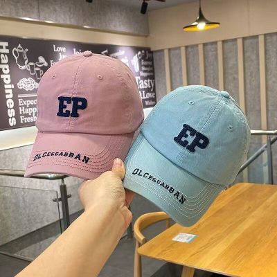 ۞﹉℗ Baseball cap EP letter hat female net red same style summer fashion ins sunscreen breathable all-match peaked cap male thin