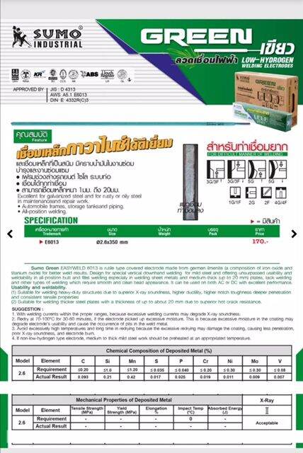 ลวดเชื่อมไฟฟ้า-เชื่อมง่าย-อาร์คง่าย-ไม่ติดหัวเชื่อม-เชื่อมสวย-สะเก็ดเชื่อมน้อย-ควันน้อย-อุปกรณ์เครื่องเชื่อม