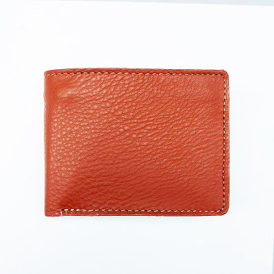 กระเป๋าหนังนิ่ม เย็บมือทั้งใบ เหมาะมือ US Style Wallet กระเป๋าสตางค์หนังวัว ทั้งภายนอก ภายใน สีน้ำตาล เป็นหนังวัวแท้