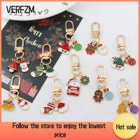 VERFZM SHOP 6pcs กระดิ่งมีกระดิ่ง พวงกุญแจคริสมาสต์ ซานตาคลอส กวางเอลก์ ที่ห้อยหูฟัง น่ารักน่ารักๆ อุปกรณ์เสริม DIY พวงกุญแจรูปกุญแจ สำหรับผู้หญิง