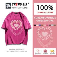 ⚡พร้อมส่ง⚡️เสื้อยืด oversize cotton 100 เสื้อยืดคอกลม ทรงหลวม เสื้อโอเวอร์ไซส์แขนสั้นสไตล์เกาหลี มี9สี M-3XL