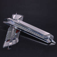 2x Universal Auto สติกเกอร์ Silver Electroplate ABS รถด้านข้าง Air Flow Vent Hole สำหรับ Fender Intake Grille Duct Decoration