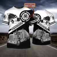 truck (สต็อกเพียงพอ) Personalized name driver shirt truck driver team uniform shirtคุณภาพสูง size:S-5XL