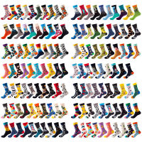 10 Pairs Lot Pack Men Women Couples Lover Socks New Arrival Rhombus Animal Geometry Cartoon Fruit Food Dot Cotton Happy Socks