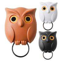 Animal Key Hanger Decorative Wall Hooks Resin Owl Wall Decor Hook Punch-free Creative Automatic Opening And Closing Eye Home Decor opportune