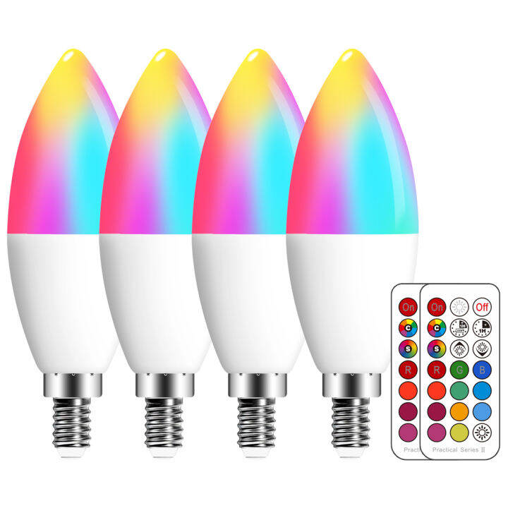 LED Candle 220V 110V Dimmable Smart Lamp RGB Color Changing Bulb ...