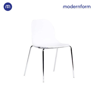 Modernform เก้าอี้เอนกประสงค์ เก้าอี้สัมมนา เก้าอี้จัดประชุม รุ่น CT615-1 สีขาว บอดี้พลาสติกทนทาน ขาเหล็ก