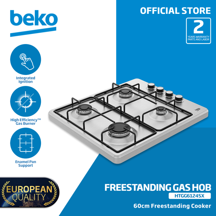 Beko Freestanding Table Top Hob 60cm, 4 Stainless Steel Gas Burner