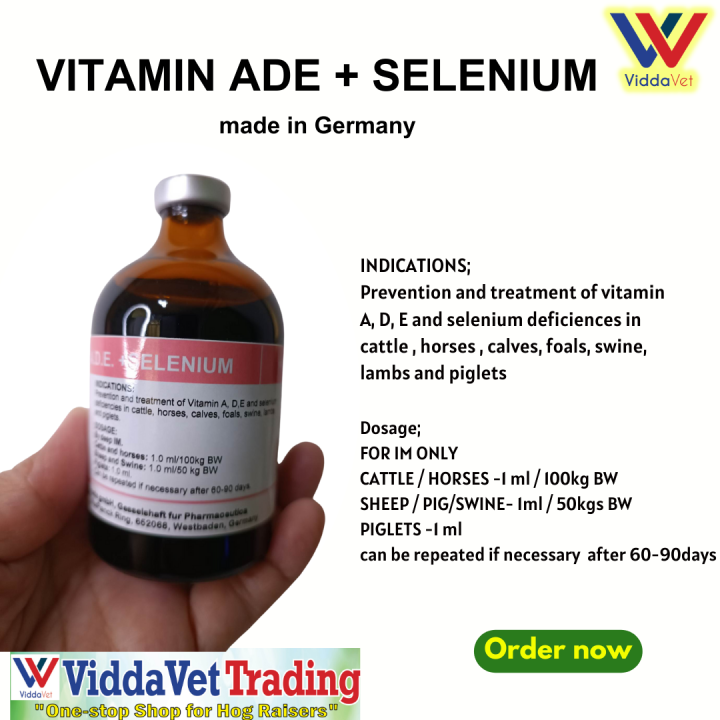 1 bottle Vitamin A, D, E, and Selenium 100ml for animals pig , calves