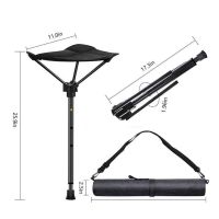 Outdoor Fishing Tools Folding Chair Walking Stick Tripod Stool Adjustable Height Seat Stick Folding Stool Folding Stick Chair