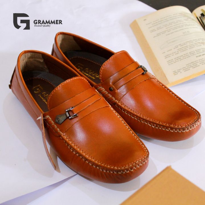 Sepatu Loafers Pria Kulit Asli Sol Tanam Sepatu Kasual Moccasin Kulit