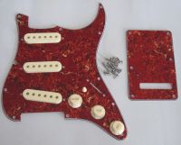 KR- Vintage Tortoise ST SSS Pickguard with Aged White Pickup Covers Knobs Tip