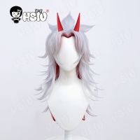 Arataki Itto Cosplay Wig Game Genshin Impact Cosplay HSIU Silver gradient red long hair Free wig Cap Genshin Impact wig